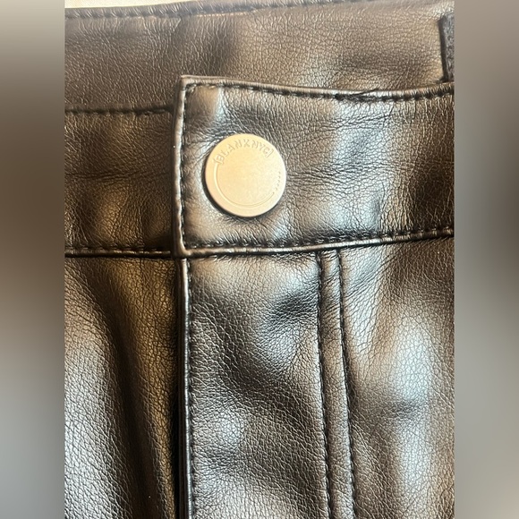 Blank NYC Black Faux Leather The Franklin Ribcage Wide-Leg Pants Size 30 - Picture 6 of 16